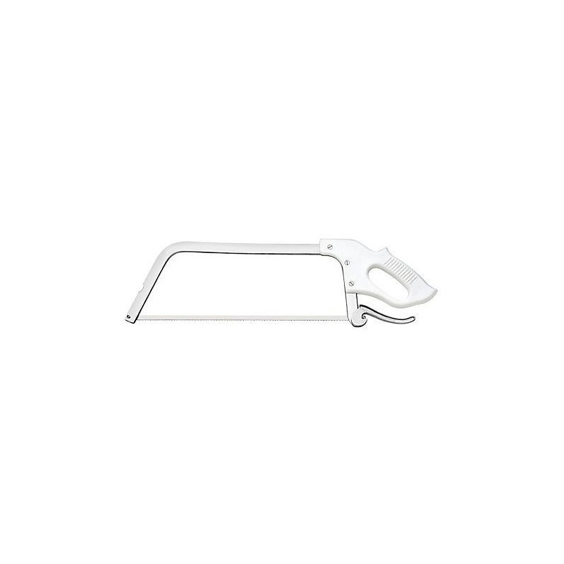 ProCouteaux - Scie boucher forme américaine 50cm., Scie forme américaine lame 50 cm.Montant en acier et poignée très ergonomique et prévue pour des gestes dans toutes les positions.Lame hauteur de 11mm en acier carbone suédois, avoyée dents affûtées. Scie "américaine" de la marque Fischer Bargoin.Voir la gamme de mallette chasseur - boucher