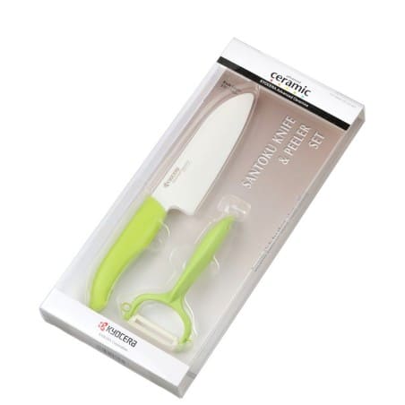 Kyocera coffret vert - Couteau Santoku 14 cm + Éplucheur rap 6 cm ProCouteaux