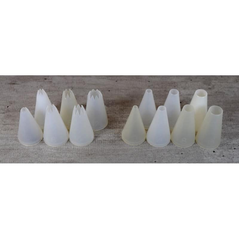 Douilles lot de 12 pièces- PVC sans Bisphénol A - 7 Unies et 5 Cannelées ProCouteaux