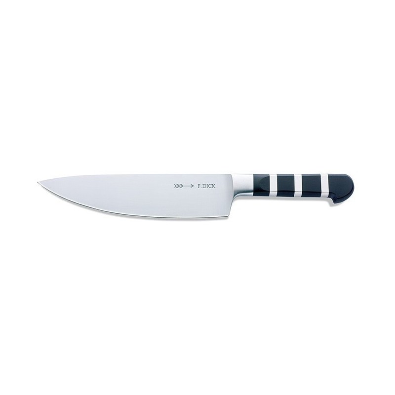ProCouteaux - Couteau Chef - Dick 1905 - 21 cm, Descriptif - Couteau ChefLe couteau chef est  habituellement utilisé pour couper les viandes et tailler les gros légumes.Sa longue lame crochue en fait un couteau idéal pour émincer les légumes en bascule sans épuiser le poignet.Sa  forme de lame est l’une des plus connues et il reste un modèle très estimé par tous les spécialistes des métiers de bouche de tout genre.Livraison offerte