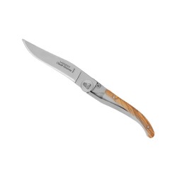 Couteau Pliant - 11,5 cm - Inox Olivier - Laguiole - Liner Lock - Claude Dozorme - Procouteaux