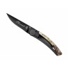 Couteau Pliant - 10.5 cm - Corne de bélier lame noire - Liner Laguiole - Liner Lock - Claude Dozorme - ProCouteaux