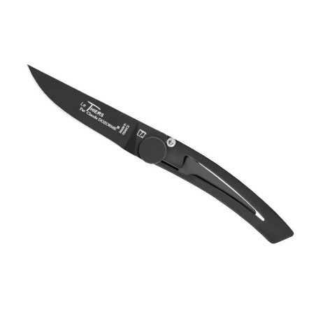 Couteau Pliant - 10.5cm - Tout inox lame noire - Laguiole - Liner Lock - Claude Dozorme