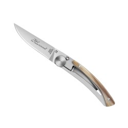 Couteau Pliant - 10,5cm - Inox Corne Claire - Le THIERS - Liner Lock - Claude Dozorme - Procouteaux