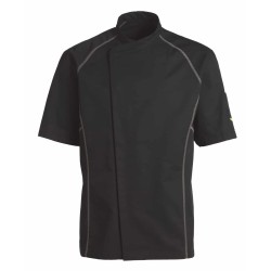 Veste de cuisine KENTAUR - Teddy - Manches courtes - NOIR - Procouteaux