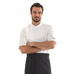 Veste de cuisine KENTAUR - Cyril - Manches courtes - blanc - GRANDE TAILLE - Procouteaux