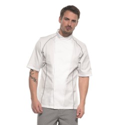 Veste de cuisine KENTAUR - Teddy - Manches courtes - BLANC - GRANDE TAILLE - Procouteaux