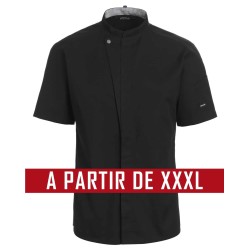 Veste de cuisine KENTAUR - Kevin - Manches courtes - NOIR - GRANDE TAILLE - Procouteaux