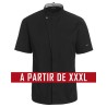 Veste de cuisine KENTAUR - Kevin - Manches courtes - NOIR - GRANDE TAILLE