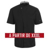 Veste de cuisine KENTAUR - Kevin - Manches courtes - NOIR - GRANDE TAILLE - Procouteaux