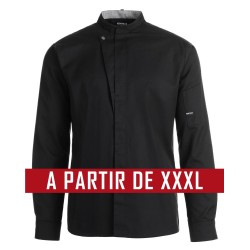Veste de cuisine KENTAUR - Kevin - Manches longues - NOIR - GRANDE TAILLE