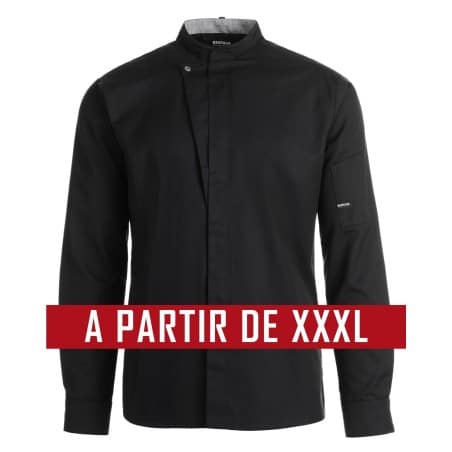 Veste de cuisine KENTAUR - Kevin - Manches longues - NOIR - GRANDE TAILLE - Procouteaux