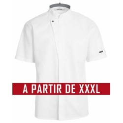 Veste de cuisine KENTAUR - Kevin - Manches courtes - BLANC - GRANDE TAILLE - Procouteaux