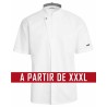 Veste de cuisine KENTAUR - Kevin - Manches courtes - BLANC - GRANDE TAILLE