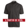 Veste de cuisine KENTAUR - Marco - Manches courtes - NOIR -GRANDE TAILLE