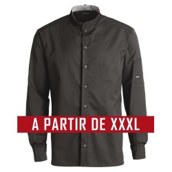 Veste de cuisine KENTAUR - Marco - Manches longues - NOIR - GRANDE TAILLE