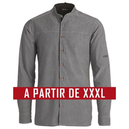 Veste de cuisine Kentaur - Mika - Manches longues - GRIS - GRANDE TAILLE