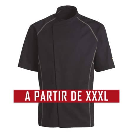 Veste de cuisine KENTAUR - Teddy - Manches courtes - NOIR - GRANDE TAILLE Veste de cuisine KENTAUR - Teddy - Manches courtes - NOIR - GRANDE TAILLE