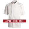 Veste de cuisine KENTAUR - Teddy - Manches courtes - BLANC - GRANDE TAILLE