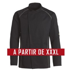 Veste de cuisine KENTAUR - Teddy - Manches longues - NOIR - GRANDE TAILLE