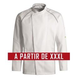 Veste de cuisine KENTAUR - Teddy - Manches longues - BLANC - GRANDE TAILLE