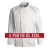 Veste de cuisine KENTAUR - Teddy - Manches longues - BLANC - GRANDE TAILLE