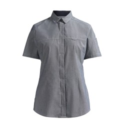 Chemise cuisine femme KENTAUR - Marie - Manches courtes - GRIS - procouteaux