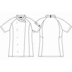 Veste de cuisine femme - KENTAUR - Cathy - Manches courtes - blanc