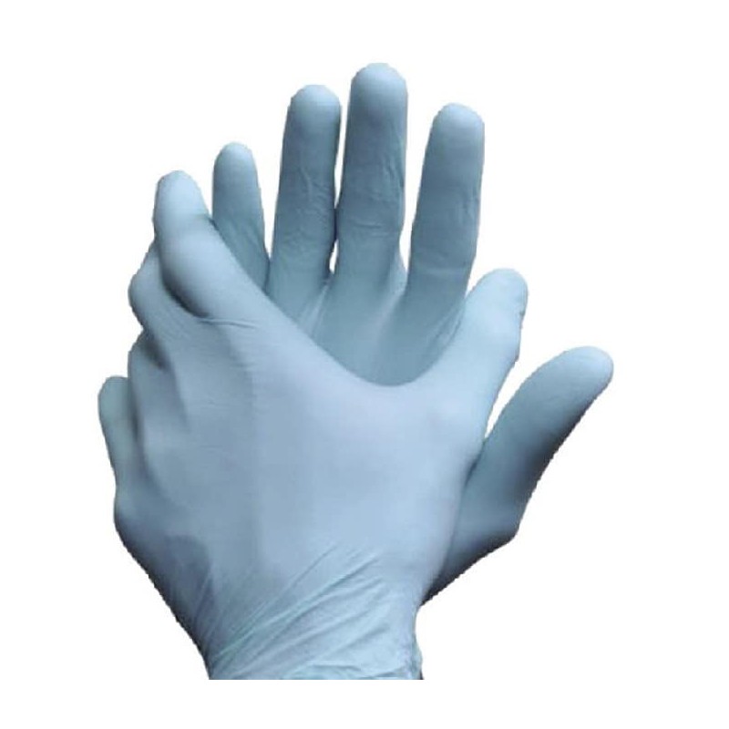 Gants en nitrile CE bleu non poudrés