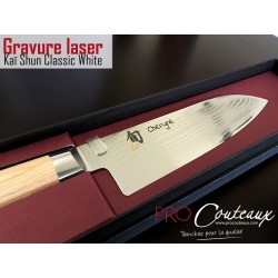 Couteaux Kai Shun Classic White gravés au laser