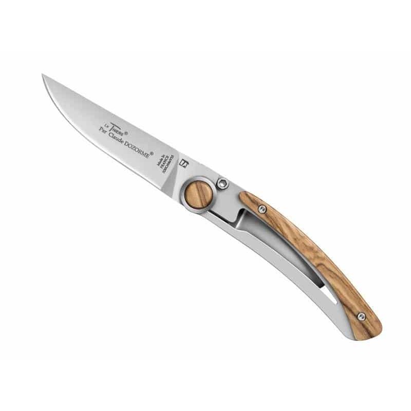 Couteau Pliant - 10,5cm - Inox Olivier - Le THIERS - Liner Lock - Claude Dozorme