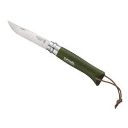 Couteau n°8 Baroudeur Inox - Opinel - 11 cm - VERT KAKI - Procouteaux