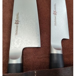 Mallette Chef Cuir - 3 Couteaux Japonais MIYAKO  et 3 ustensiles - gravure LASER offerte