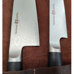 Mallette Chef Cuir - 3 Couteaux Japonais MIYAKO  et 3 ustensiles - gravure LASER offerte - Procouteaux