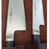 Mallette Chef Cuir - 3 Couteaux Japonais MIYAKO  et 3 ustensiles - gravure LASER offerte