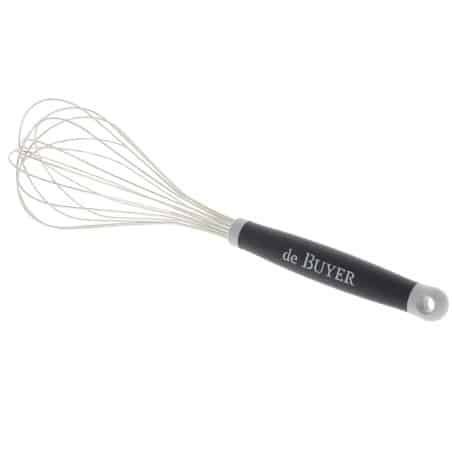 Cuillère en inox, manche plastique noir L.33 cm - de Buyer