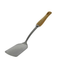 Spatule pleine Inox - manche bois - DE BUYER en vente sur procouteaux.com