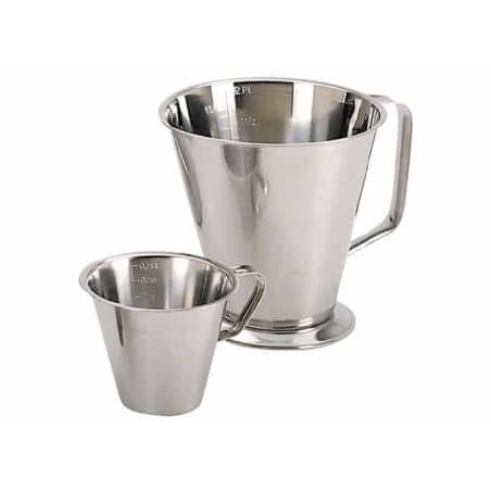 Mesure graduée inox a pied & poignée 1L - DE BUYER en vente sur procouteaux Mesure graduée inox a pied & poignée 1L - DE BUYER en vente sur procouteaux