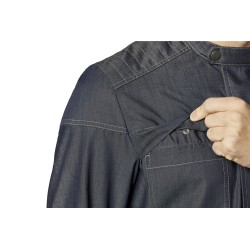 Veste de cuisine KENTAUR - Biker - Manches longues - BLEU JEANS - GRANDE TAILLE - Procouteaux