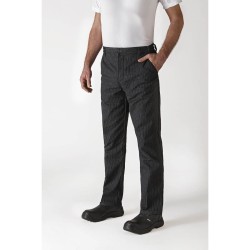 Pantalon TIMEO mixte - rayé noir blanc - Cuisine - ROBUR - Procouteaux