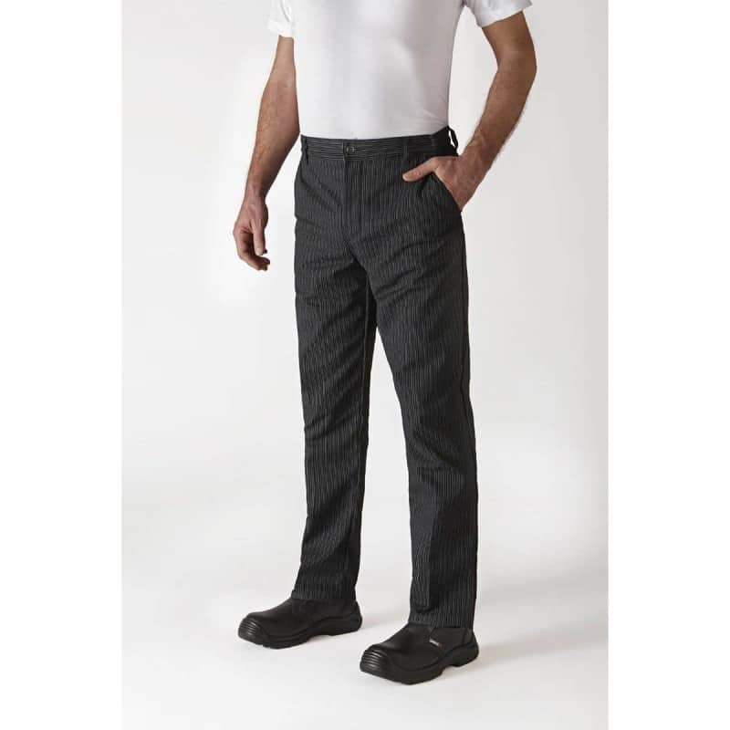 Pantalon TIMEO HOMME - rayé noir blanc - Cuisine - ROBUR