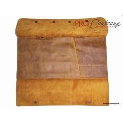 Mallette souple en cuir véritable - CARAMEL - 3 emplacements