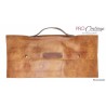 Mallette souple en cuir véritable - CARAMEL - 3 emplacements