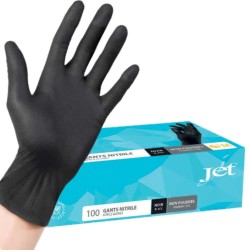 Gant nitrile - Boite de 100 - Non poudrés - NOIR - M / L / XL