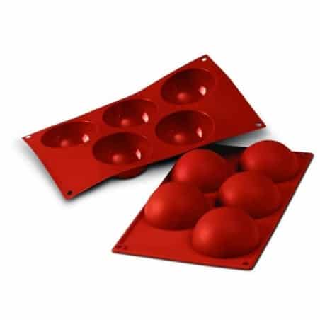 Moule en silicone, 5 demi-sphères souples Moule en silicone, 5 demi-sphères souples