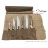 Mallette Chef Cuir - 3 Couteaux Japonais SUNCRAFT  et 3 ustensiles - gravure LASER offerte - Procouteaux