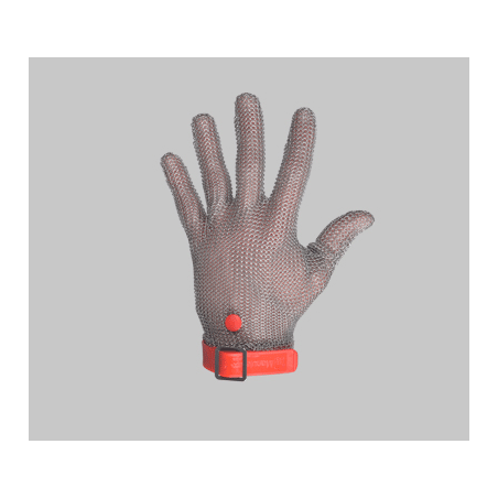 ProCouteaux - Gants Anti-Coupure - Manulatex- sans manchette - tout inox - Avec sangle bouton pression, Pour vous assurer une protection anti-coupure, optez pour ces gants tout inox sans manchetteGrâce à ce gant anti-coupure, vous serez protégé quoi qu'il arrive dans les abattoirs et/ou les industries de la viande lors des opérations de désossage et de découper manuelle, ou dans les établissements de restauration.Il est en acier inoxydable et a une sangle hygiénique polyuréthane amovible pour le faire tenir autour du poignet grâce à une bouche réglable et un bouton pression.Caractéristiques techniques : Cotte de mailles : - diamètre du fil : 0,5 mm- diamètre intérieur des anneaux : 3 mm - diamètre extérieur des anneaux : 4 mm ProCouteaux - Gants Anti-Coupure - Manulatex- sans manchette - tout inox - Avec sangle bouton pression, Pour vous assurer une protection anti-coupure, optez pour ces gants tout inox sans manchetteGrâce à ce gant anti-coupure, vous serez protégé quoi qu'il arrive dans les abattoirs et/ou les industries de la viande lors des opérations de désossage et de découper manuelle, ou dans les établissements de restauration.Il est en acier inoxydable et a une sangle hygiénique polyuréthane amovible pour le faire tenir autour du poignet grâce à une bouche réglable et un bouton pression.Caractéristiques techniques : Cotte de mailles : - diamètre du fil : 0,5 mm- diamètre intérieur des anneaux : 3 mm - diamètre extérieur des anneaux : 4 mm