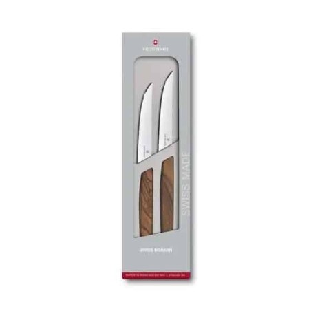 ProCouteaux - Set de 2 couteaux à steak - VICTORINOX - SWISS MODERN, Couteaux à steakDeux couteaux à steak élégant, qui convienne parfaitement à la découpe de la viande. Ils sont dotés d'un manche en bois de noyer, et d'une lame au tranchant lisse en acier inoxydable. ProCouteaux - Set de 2 couteaux à steak - VICTORINOX - SWISS MODERN, Couteaux à steakDeux couteaux à steak élégant, qui convienne parfaitement à la découpe de la viande. Ils sont dotés d'un manche en bois de noyer, et d'une lame au tranchant lisse en acier inoxydable.