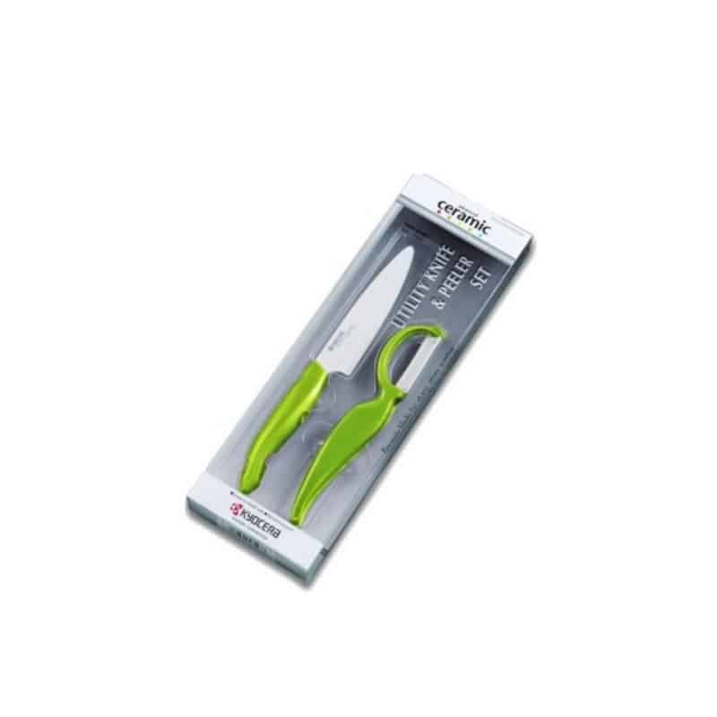 Kyocera coffret vert - Couteau d'office 11 cm + Éplucheur rap 6 cm - Procouteaux