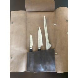 Mini mallette cuir - 2 couteaux Miyako Japonais et pince